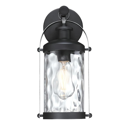 Westinghouse Fixture Wall Outdoor 60W Courtland Grove, Matte Black Ant Pwtr Clear Hmr Glass 6113400